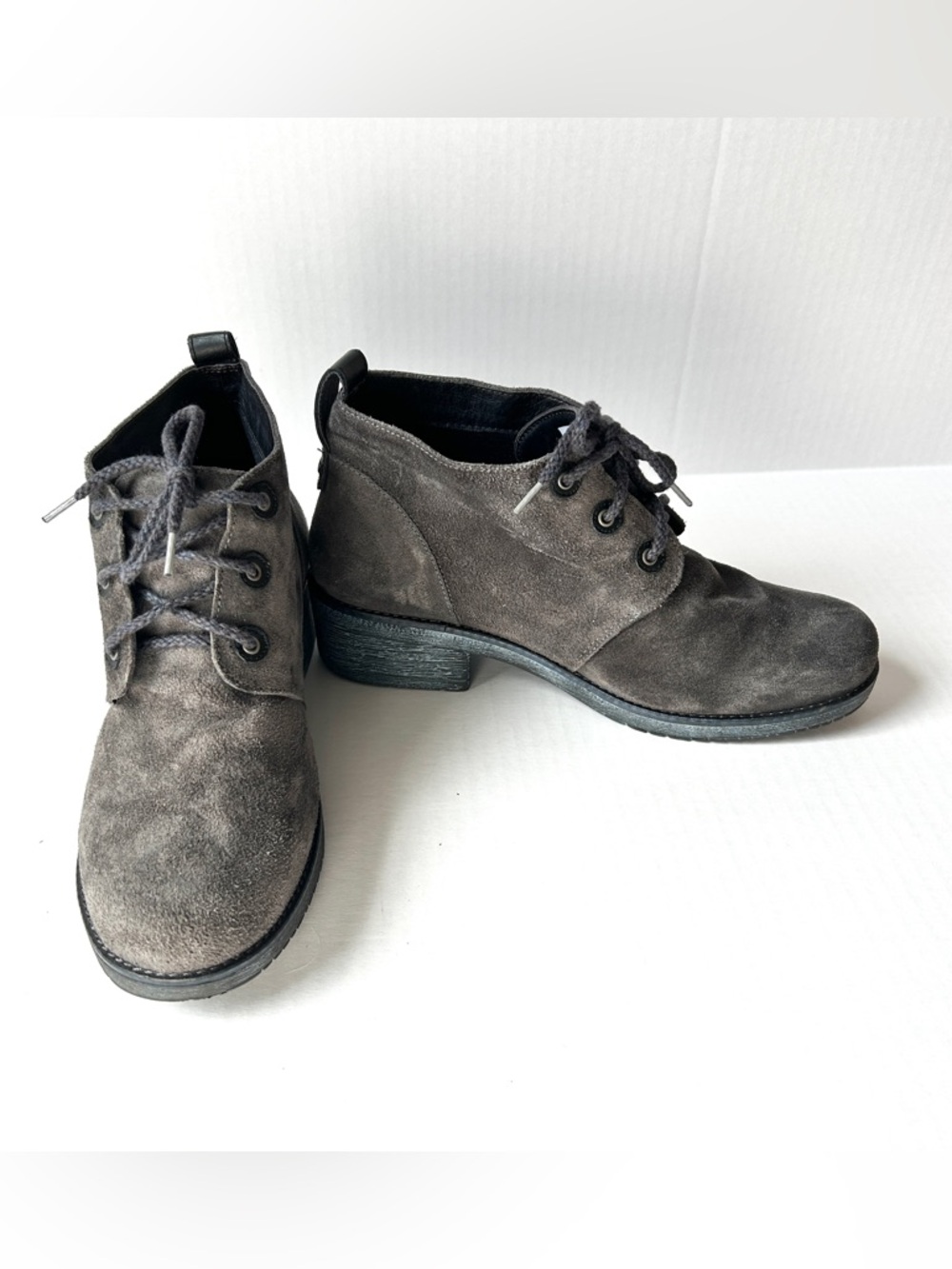 Naot Love Boot in charcoal suede